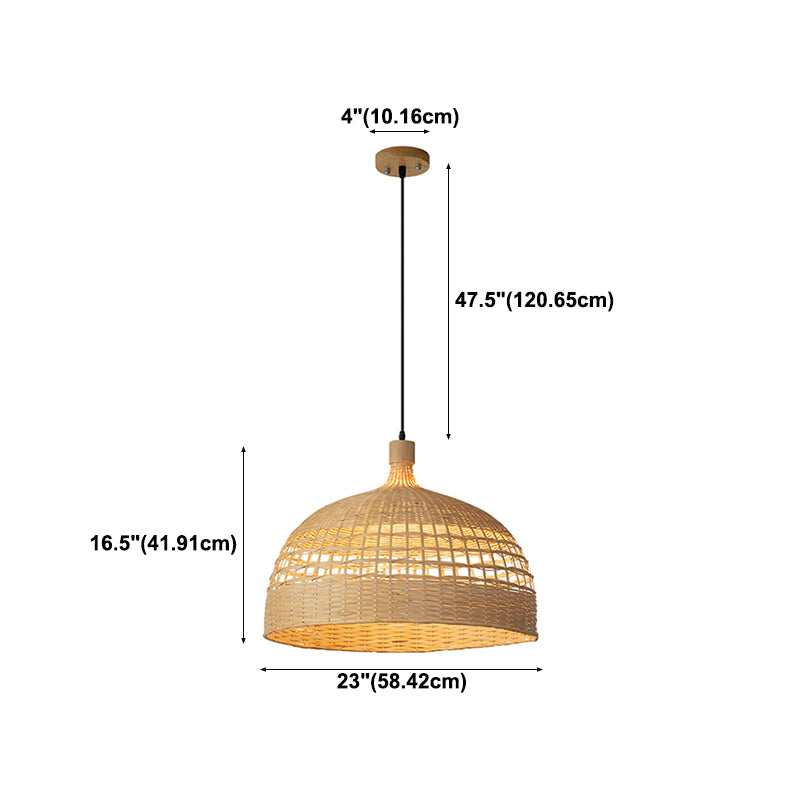 Schüsselform hängen hängende Beleuchtung moderner Stil Bambus 1 Licht Anhängerlampe für Teehaus