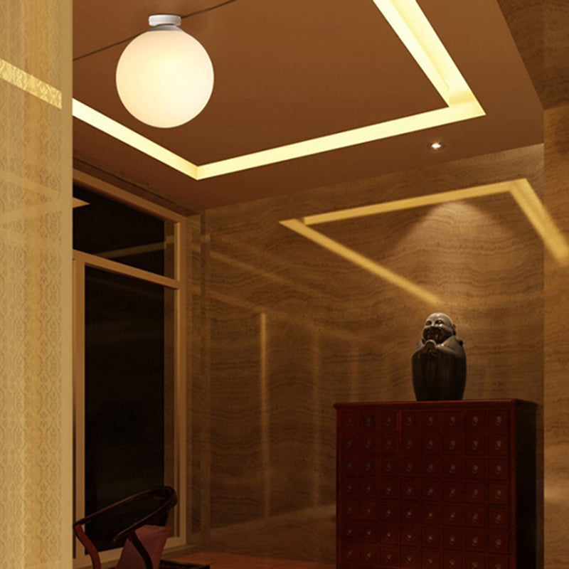 Modern Simple Spherical Shape Ceiling Lamp Iron 1 Light Ceiling Light for Corridor