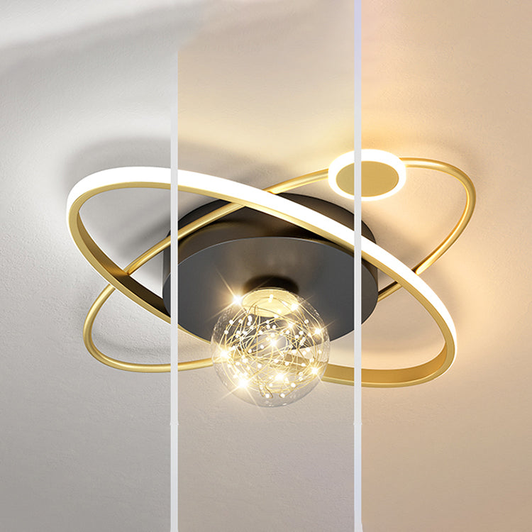 3 Lights Flush Mount Light Gypsophila Contemporary LED Ceiling Light for Bedroom