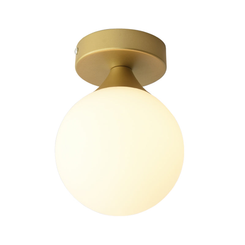 Contemporary Style Sphere Ceiling Light Glass Aisle Ceiling Mounted Fixture