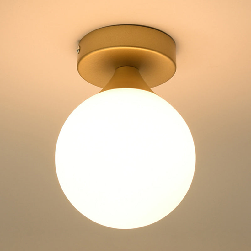 Contemporary Style Sphere Ceiling Light Glass Aisle Ceiling Mounted Fixture