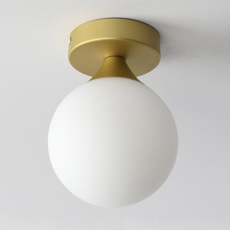 Contemporary Style Sphere Ceiling Light Glass Aisle Ceiling Mounted Fixture