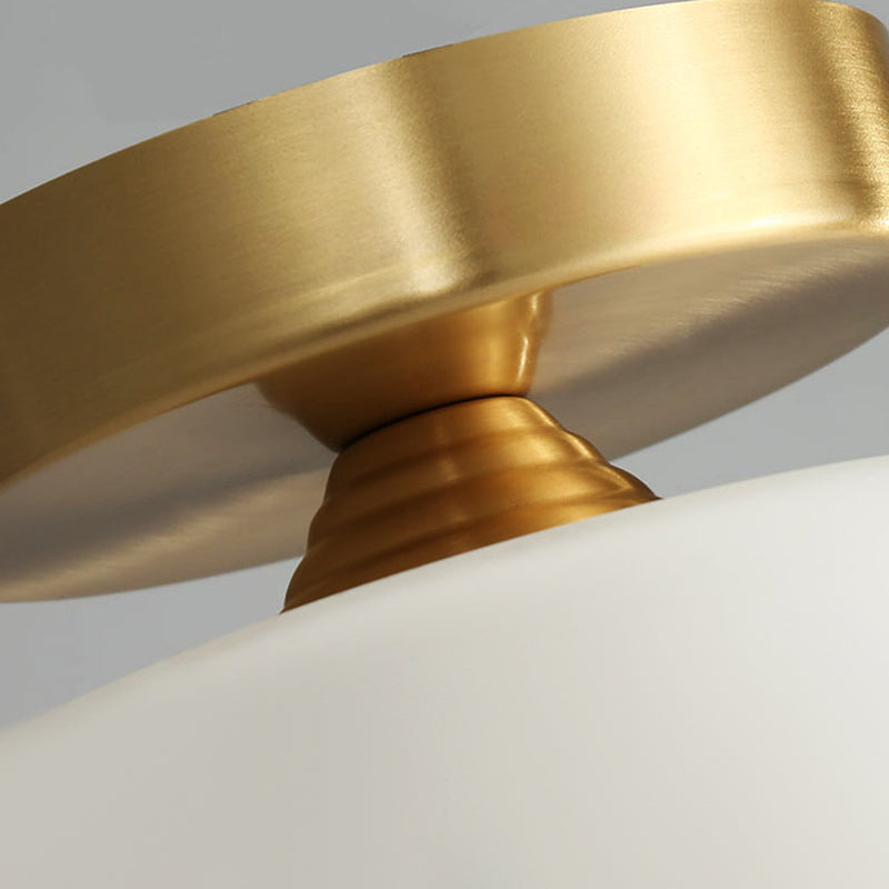 Glass Cylinder Flush Mount Light Modern Style Gold Semi Flush Mount Lighting