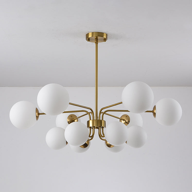 Designer Style Globe Chandelier Lighting Multi-Head Suspension Pendant Lamps with Glass Shade
