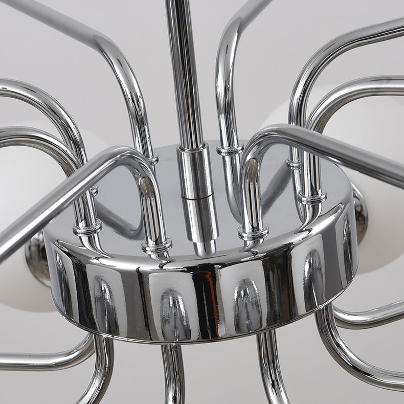 Designer Style Globe Chandelier Lighting Multi-Head Suspension Pendant Lamps with Glass Shade