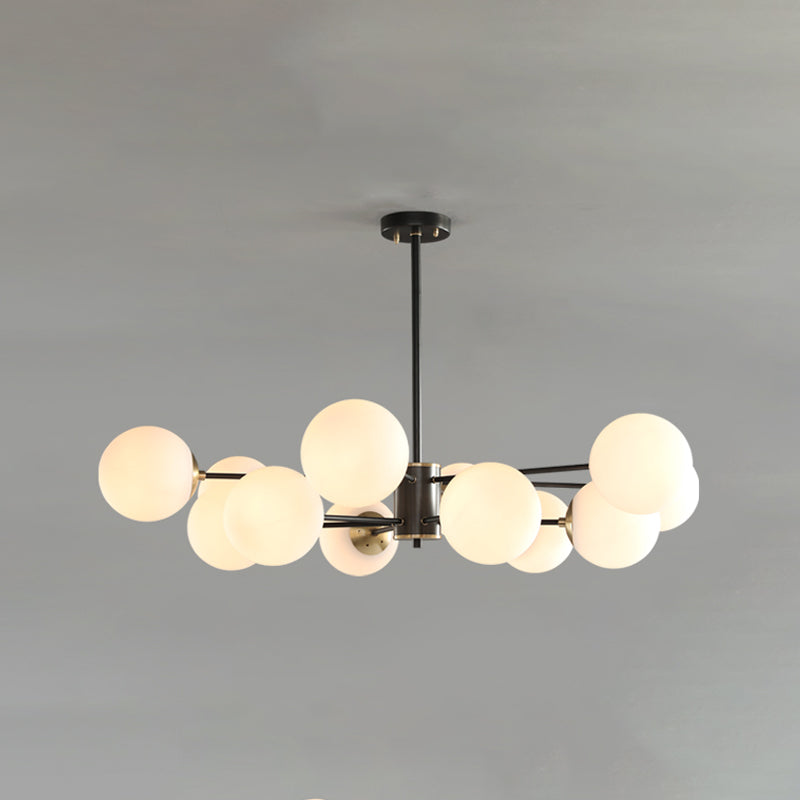 Modern Globe Chandelier Light Fixtures Multi-Head Suspension Pendant Lamps with Glass Shade