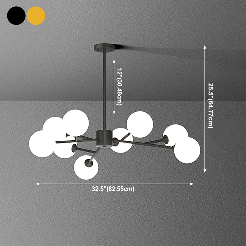 Designer Style Globe Chandelier Light Fixtures Multi-Head Suspension Pendant Lamps for Living Room