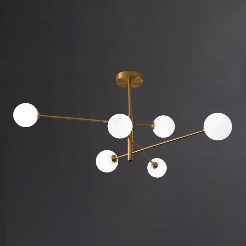 Designer Style Chandelier Light Fixtures Multi-Head Suspension Pendant Lamps with Glass Shade