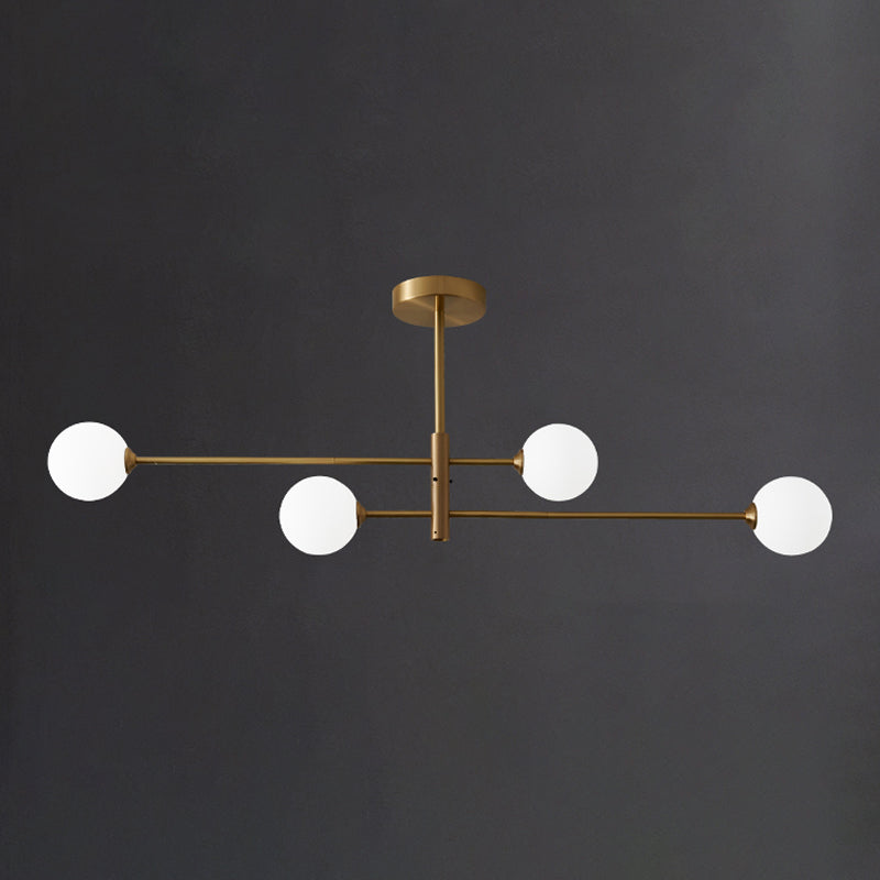 Designer Style Chandelier Light Fixtures Multi-Head Suspension Pendant Lamps with Glass Shade