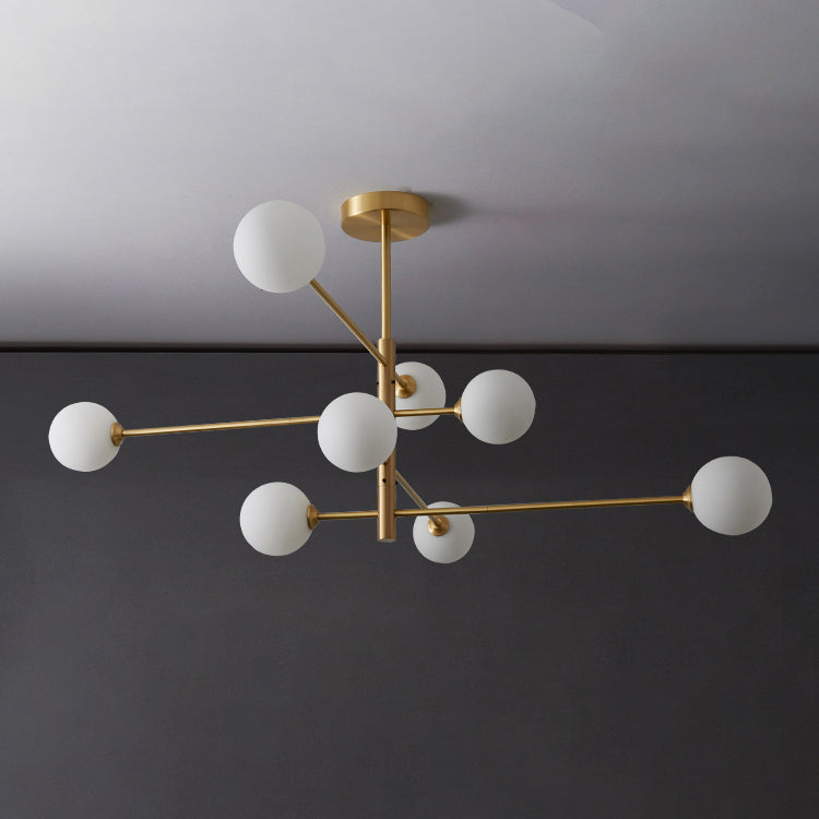 Designer Style Chandelier Light Fixtures Multi-Head Suspension Pendant Lamps with Glass Shade