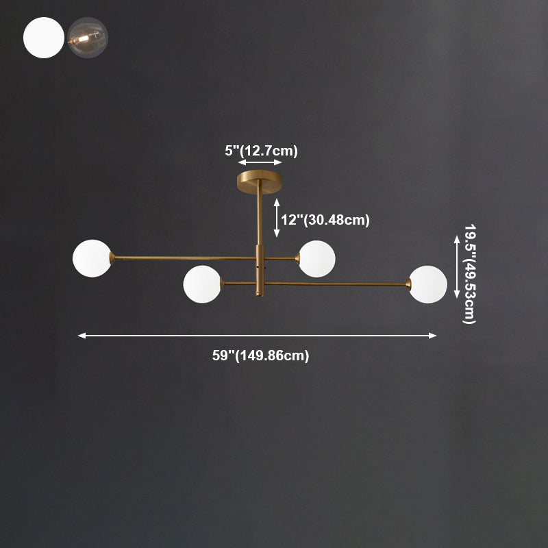 Designer Style Chandelier Light Fixtures Multi-Head Suspension Pendant Lamps with Glass Shade