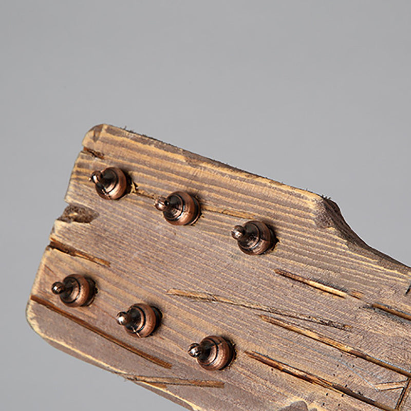 Guitar Chandelier Lighting Rustic Style Wooden Cafe Bar Pendant Light with Glass Kerosene Lantern