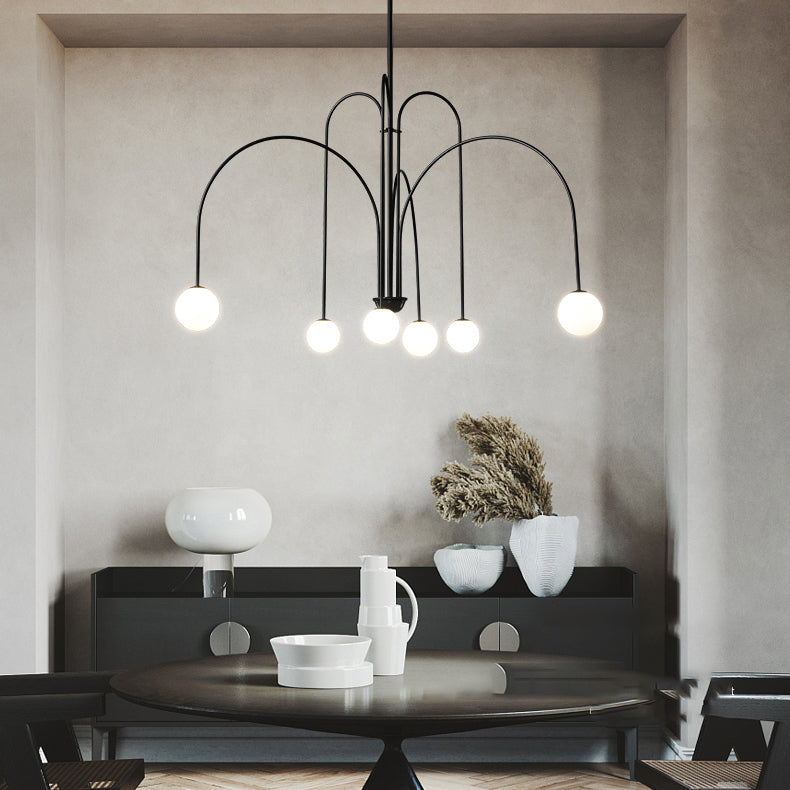Modern Metal Chandelier Light Fixtures Multi-Head Suspension Pendant Lamps for Living Room