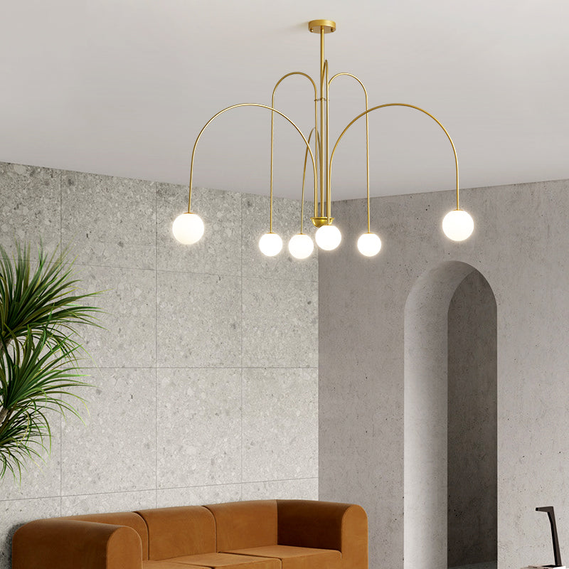 Modern Metal Chandelier Light Fixtures Multi-Head Suspension Pendant Lamps for Living Room