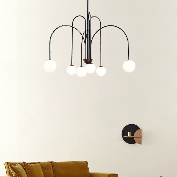 Modern Metal Chandelier Light Fixtures Multi-Head Suspension Pendant Lamps for Living Room