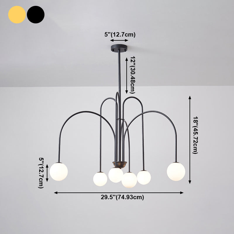Modern Metal Chandelier Light Fixtures Multi-Head Suspension Pendant Lamps for Living Room