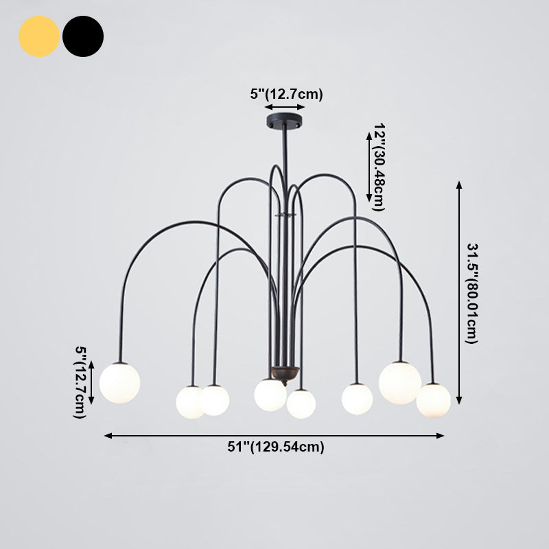Modern Metal Chandelier Light Fixtures Multi-Head Suspension Pendant Lamps for Living Room