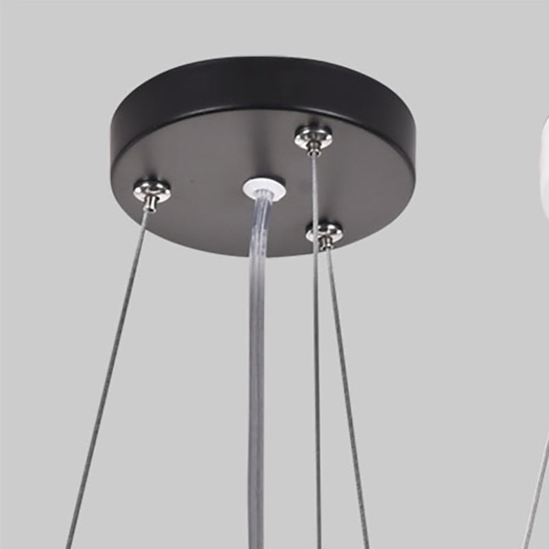 Lampe à la simplicité noire avec des luminaires d'éclairage de pendentif à LED à l'ombre acrylique