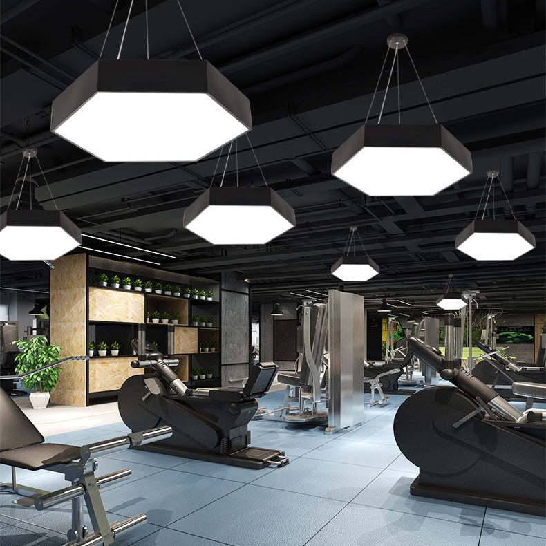 Lampe à la simplicité noire avec des luminaires d'éclairage de pendentif à LED à l'ombre acrylique