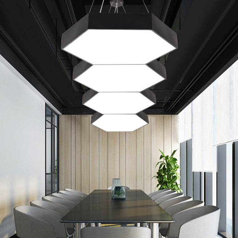 Lampe à la simplicité noire avec des luminaires d'éclairage de pendentif à LED à l'ombre acrylique