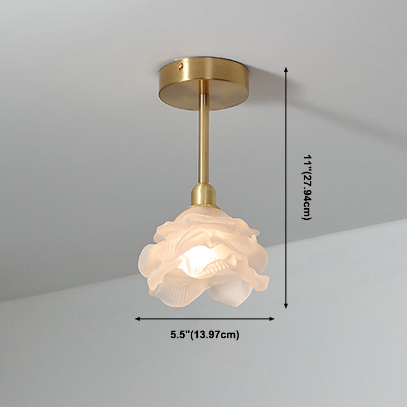 Glass Flower Pendants Lights Single Bulb Modern Style Living Room Hanging Light Fixtures