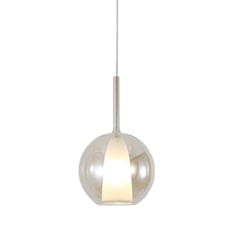 Pendante de style moderne 1 lumière minimalisme Verre Lumière suspendue pour la salle à manger