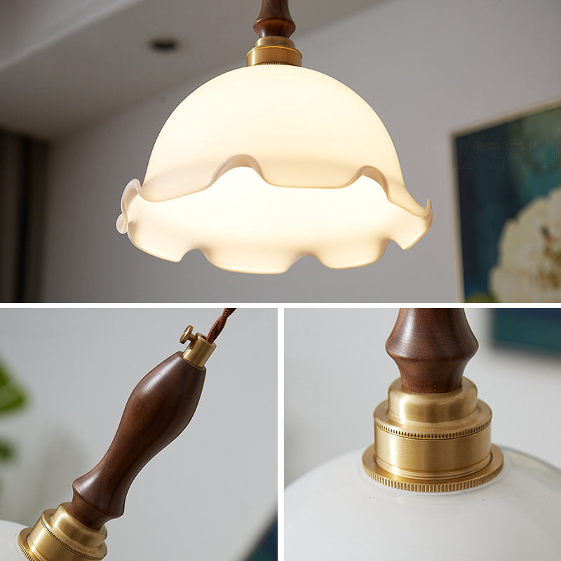 Pendre de style minimalisme moderne Lumière blanche en verre blanc suspendu pour la cuisine