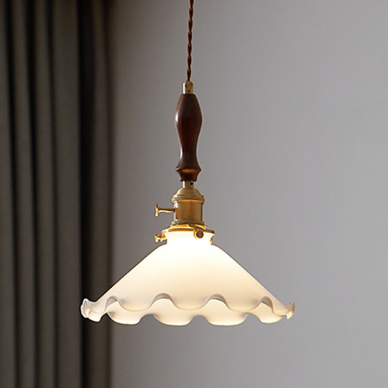 Pendre de style minimalisme moderne Lumière blanche en verre blanc suspendu pour la cuisine