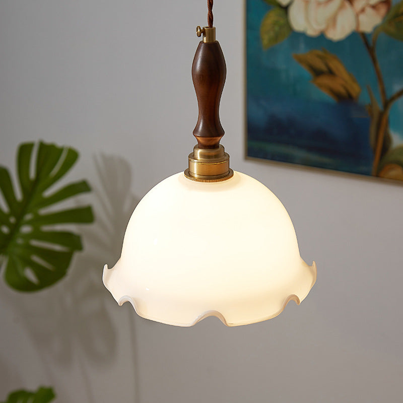 Pendre de style minimalisme moderne Lumière blanche en verre blanc suspendu pour la cuisine