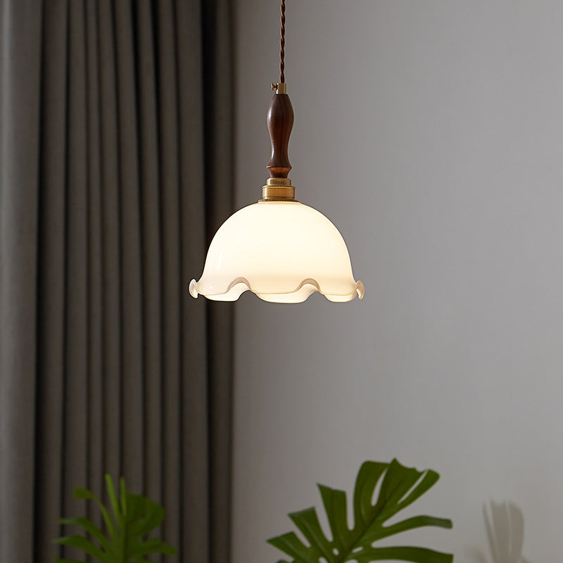 Pendre de style minimalisme moderne Lumière blanche en verre blanc suspendu pour la cuisine