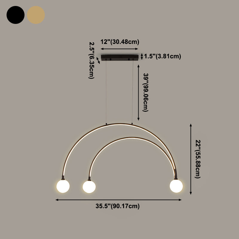 Modern Style Pendant Light LED Ball Shade Chandelier Light for Dining Room Kitchen