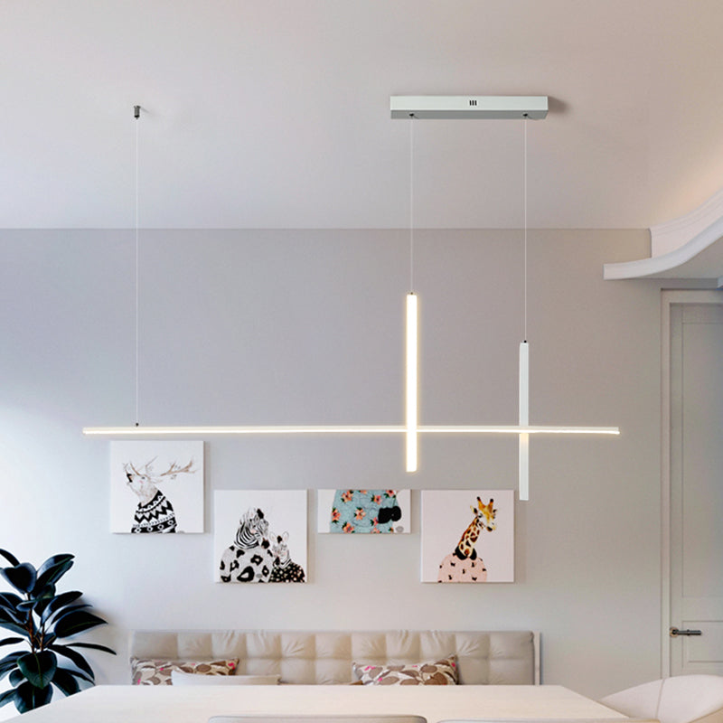 Modern Style LED Pendant Light Long Strip Island Light for Dining Room