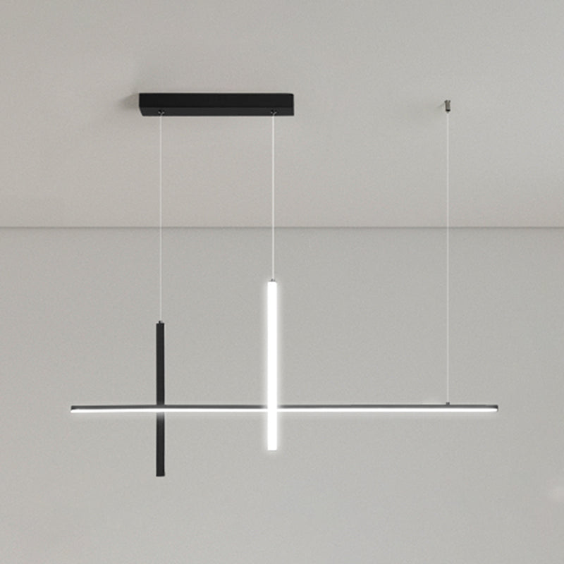 Modern Style LED Pendant Light Long Strip Island Light for Dining Room