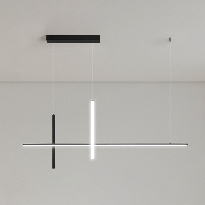Modern Style LED Pendant Light Long Strip Island Light for Dining Room