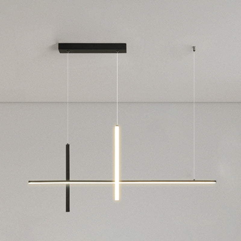 Modern Style LED Pendant Light Long Strip Island Light for Dining Room