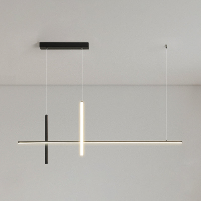 Modern Style LED Pendant Light Long Strip Island Light for Dining Room