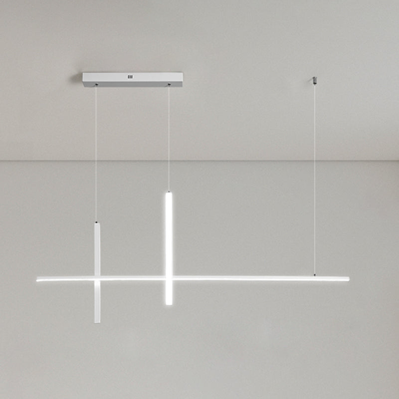 Modern Style LED Pendant Light Long Strip Island Light for Dining Room
