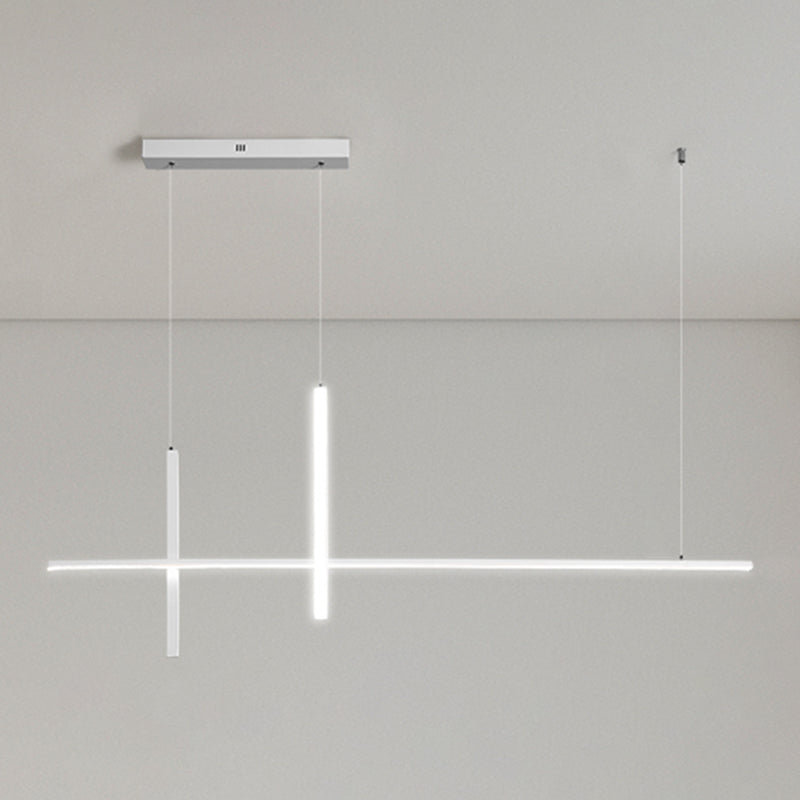 Modern Style LED Pendant Light Long Strip Island Light for Dining Room