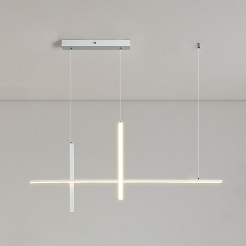 Modern Style LED Pendant Light Long Strip Island Light for Dining Room