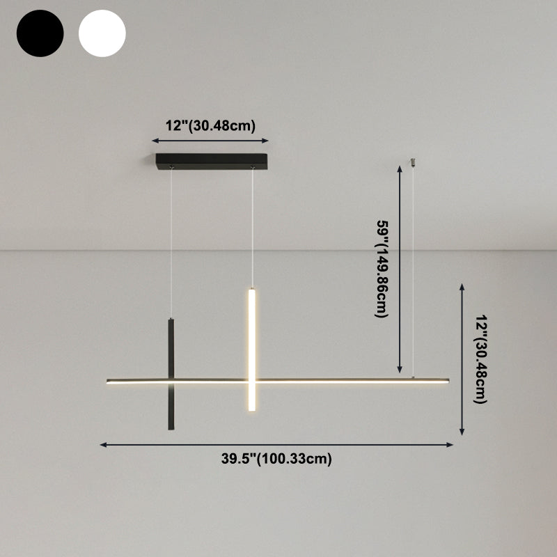 Modern Style LED Pendant Light Long Strip Island Light for Dining Room