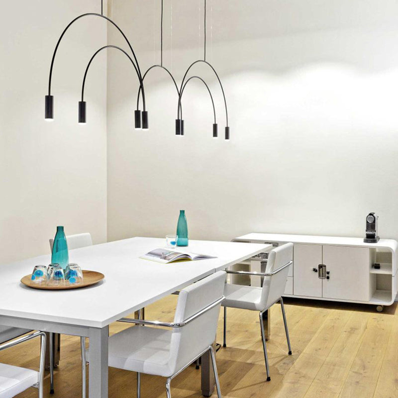 Modern Style Island Light Cylindrical Shade Chandelier Light for Dining Room