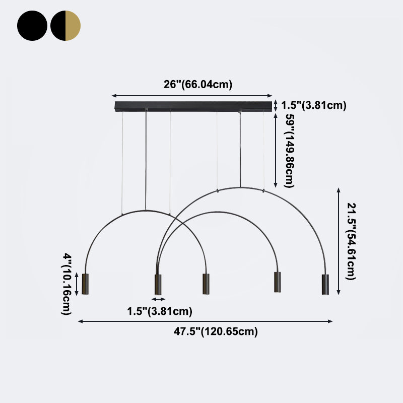 Modern Style Island Light Cylindrical Shade Chandelier Light for Dining Room