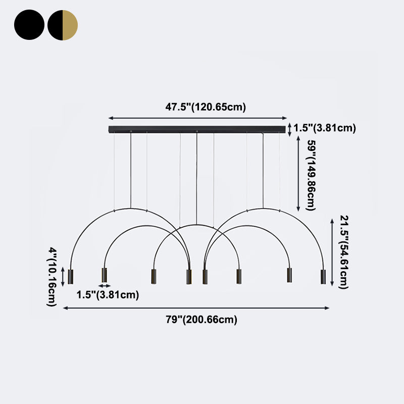 Modern Style Island Light Cylindrical Shade Chandelier Light for Dining Room