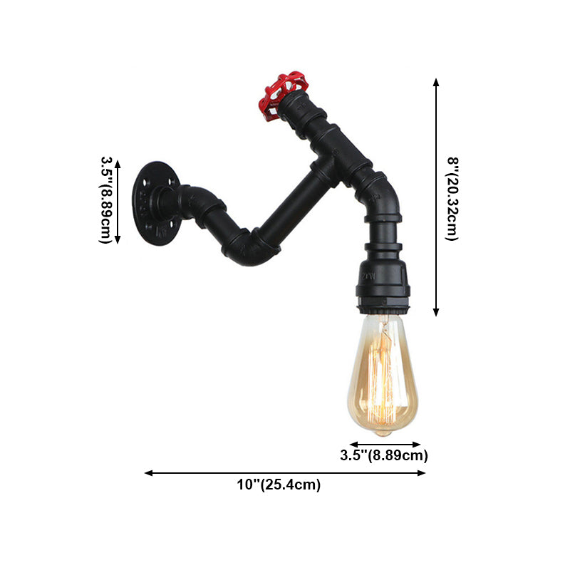 Acqua in metallo Acqua Wall Sconcetto illuminazione a parete in stile industriale lampada montata