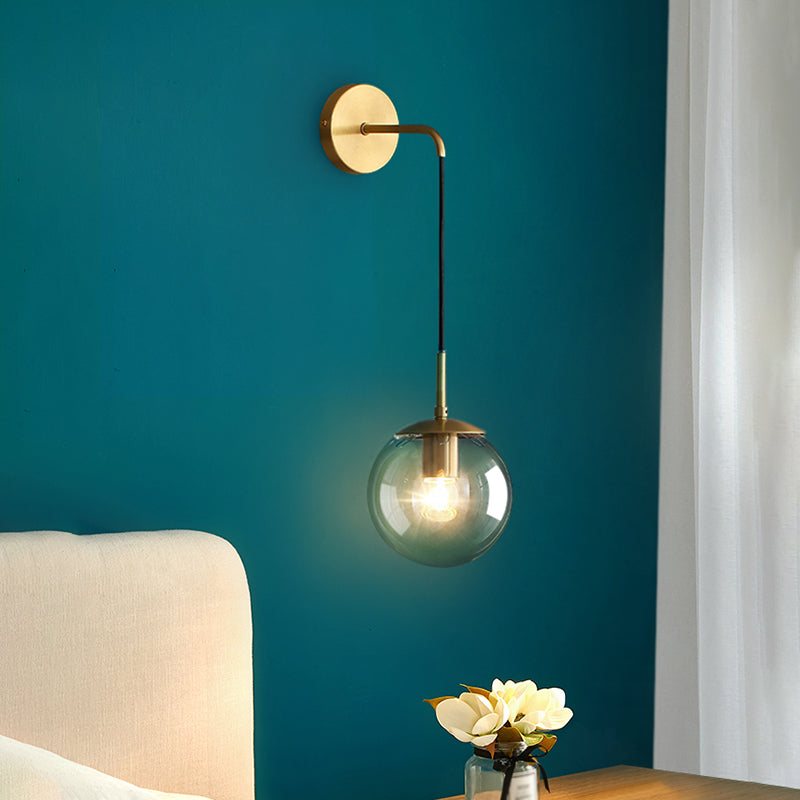 Contemporánea de vaso de vidrio Sco de pared Splicle One Head Metal Wall Monte Lightsing para sala de estar