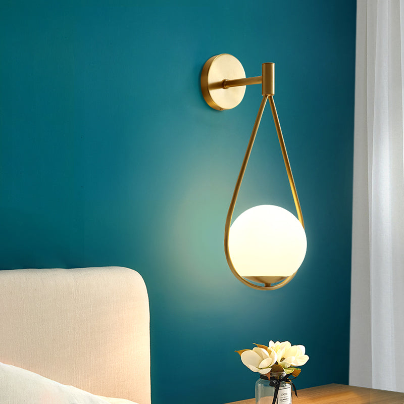 Sala de estar simple lámparas de apliques 1 iluminación de pared de vidrio de bulbo