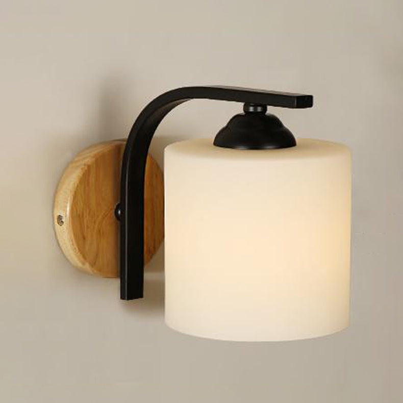 Éclairage de paroi en bois géométrique Appiculture de lumière murale beige minimaliste