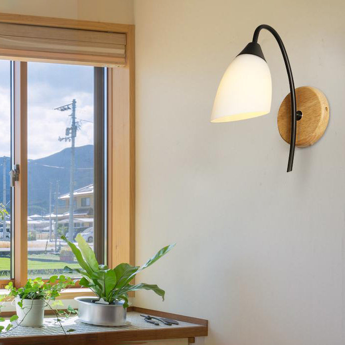 Éclairage de paroi en bois géométrique Appiculture de lumière murale beige minimaliste