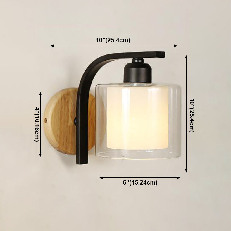 Éclairage de paroi en bois géométrique Appiculture de lumière murale beige minimaliste