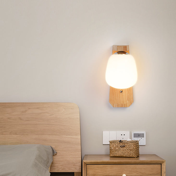 Éclairage mural ombré Simplicité Style Wood Beige Sconce Lightture